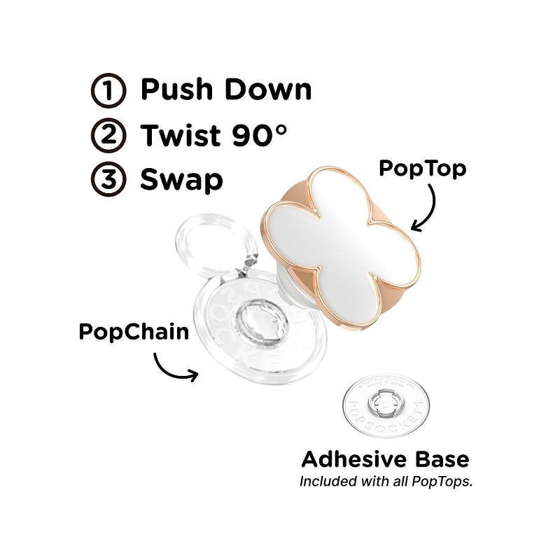 Enamel Clover Rose Gold &mdash; PopTop image number 1